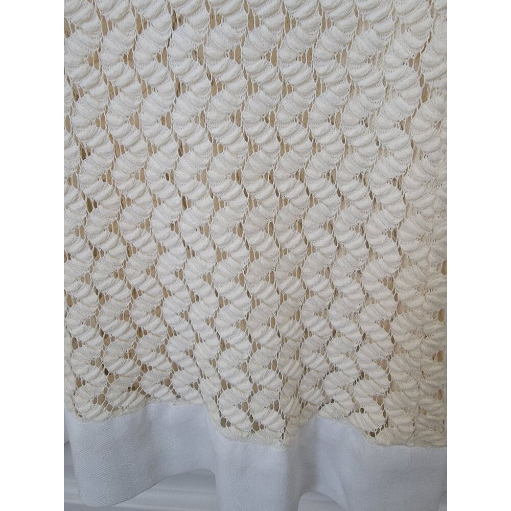 Vintage Crochet Knit Dress w/ Bow Detail Short Sleeves & Back Zip Closure Sz S/M - Picture 3 of 5